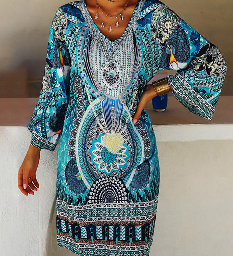 Emelia - Sukienka boho z żywym nadrukiem | Iwona Warszawa