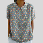 Top w kwiaty, elegancki komfort S | Iwona Warszawa