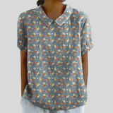 Top w kwiaty, elegancki komfort S | Iwona Warszawa