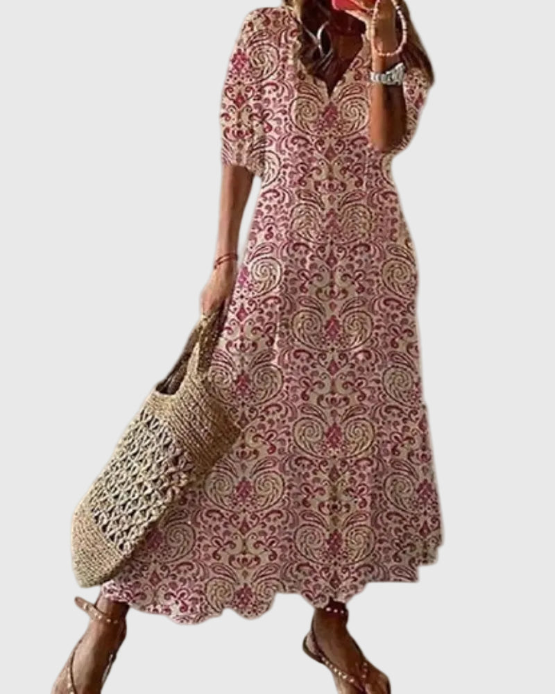 Amalia | Letnia sukienka maxi boho w stylu vintage - widok 4