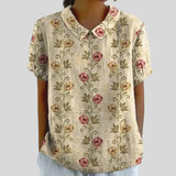 Top w kwiaty, elegancki komfort S | Iwona Warszawa