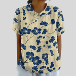 Top w kwiaty, elegancki komfort S | Iwona Warszawa