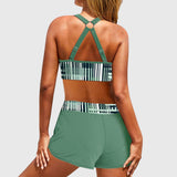 Janelle | Prążkowane bikini z wysokim stanem - widok 3
