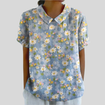 Top w kwiaty, elegancki komfort S | Iwona Warszawa