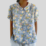Top w kwiaty, elegancki komfort S | Iwona Warszawa