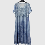 Indigo | Elegancka sukienka midi w kwiaty - widok 6