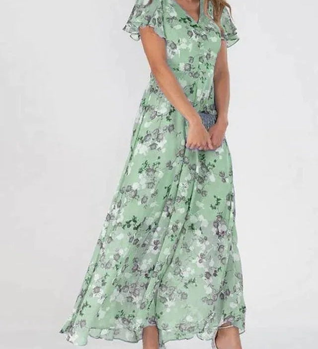 Zuri | Elegancka zwiewna sukienka wyszczuplająca sylwetkę - widok 2