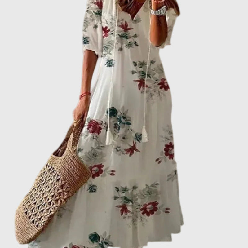 Amalia | Letnia sukienka maxi boho w stylu vintage - widok 7