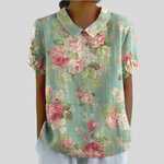 Top w kwiaty, elegancki komfort S | Iwona Warszawa