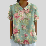 Top w kwiaty, elegancki komfort S | Iwona Warszawa