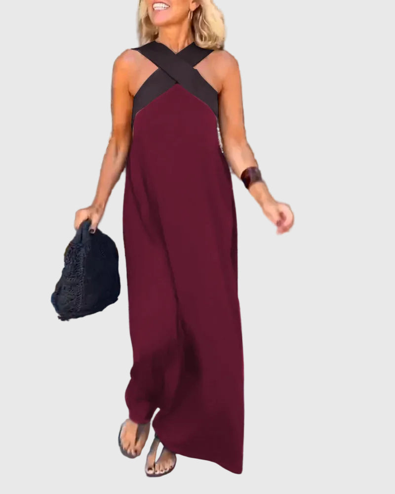 Elena | Elegancka zwiewna sukienka maxi - widok 8