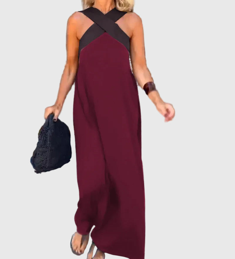 Elena | Elegancka zwiewna sukienka maxi - widok 8