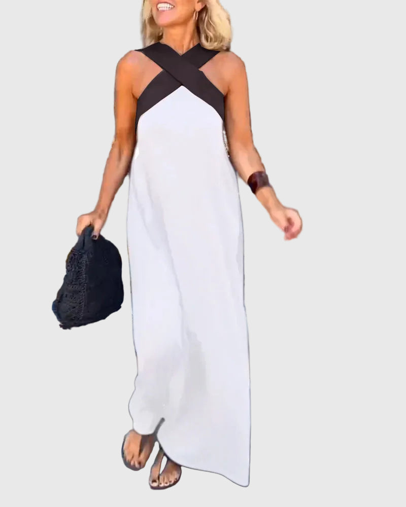 Elena | Elegancka zwiewna sukienka maxi - widok 7
