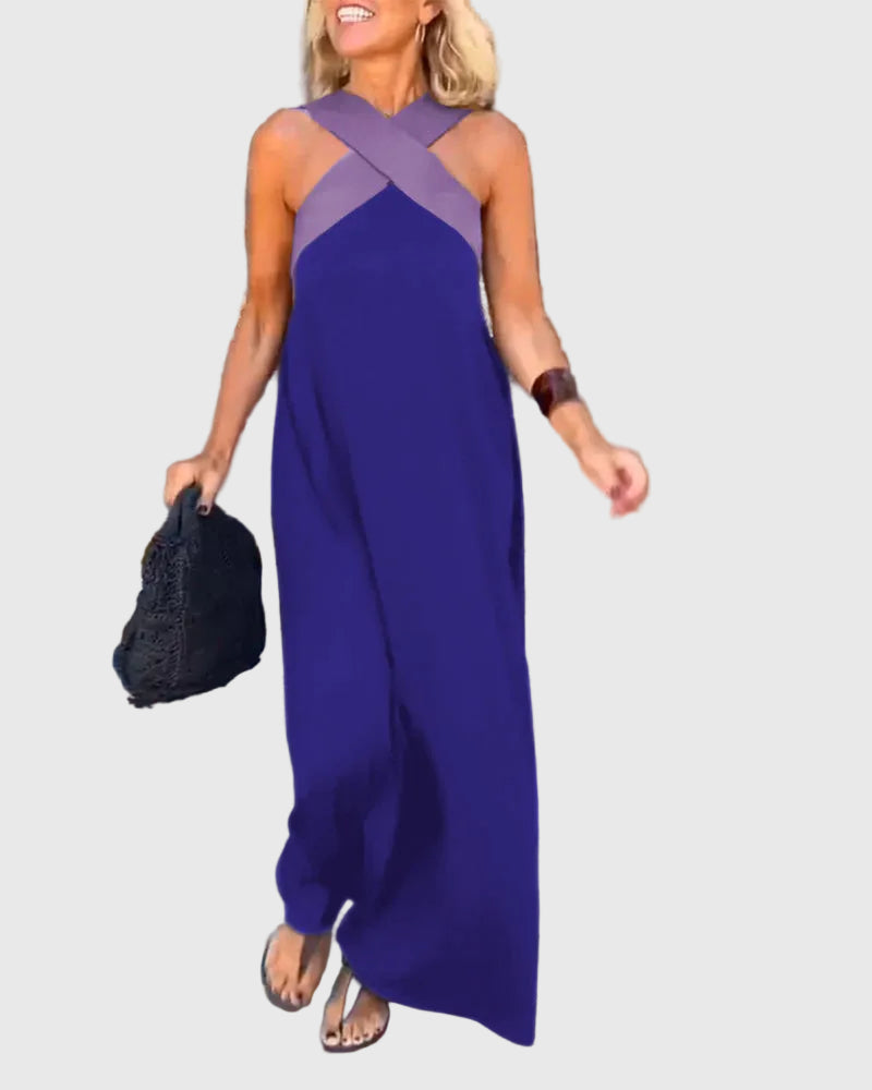 Elena | Elegancka zwiewna sukienka maxi - widok 14
