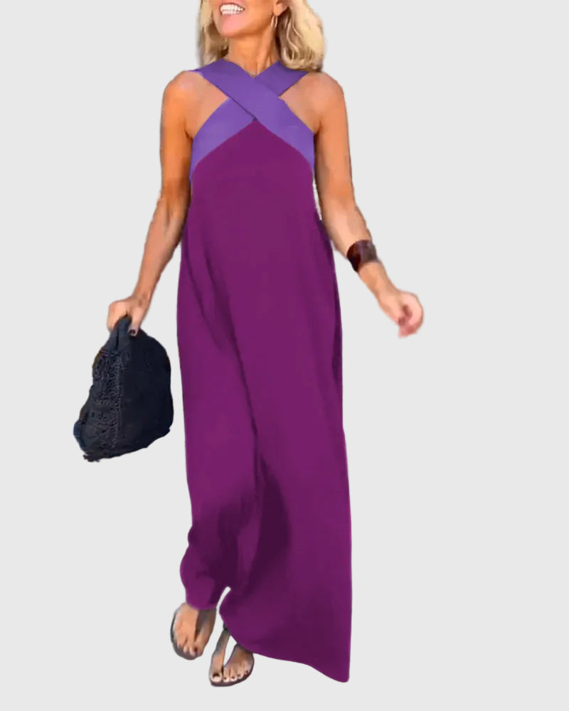 Elena | Elegancka zwiewna sukienka maxi - widok 9