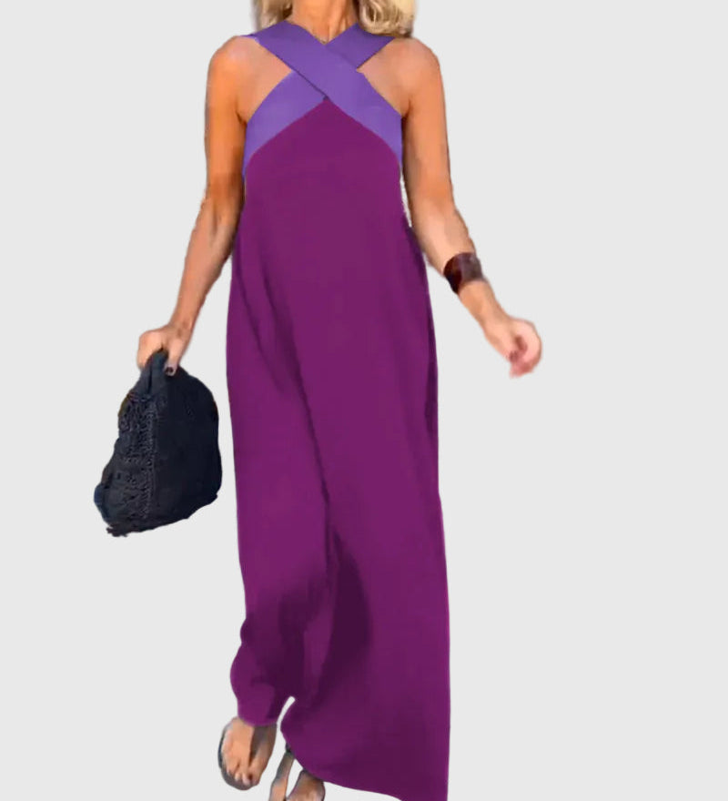 Elena | Elegancka zwiewna sukienka maxi - widok 9