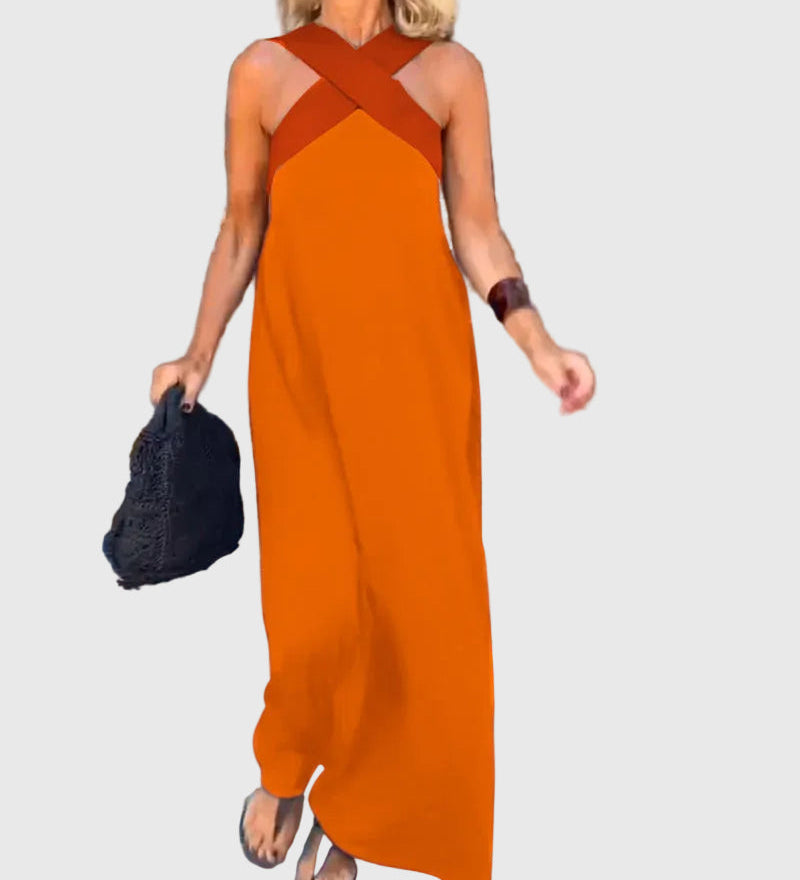Elena | Elegancka zwiewna sukienka maxi - widok 12