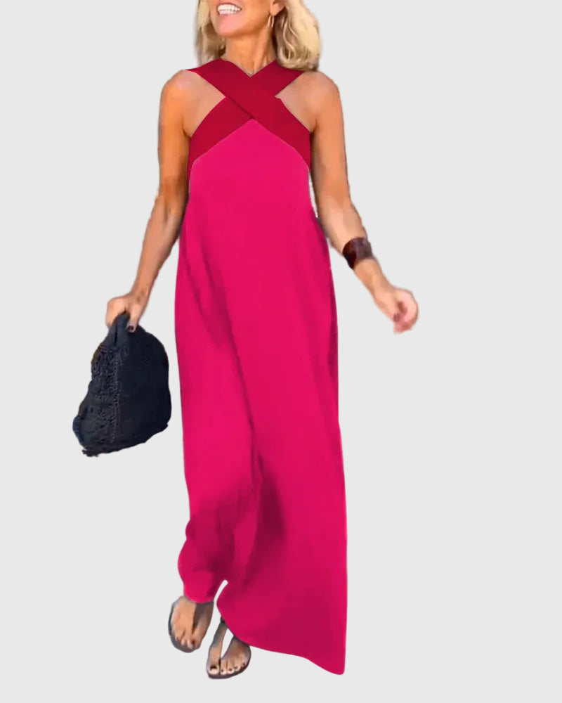 Elena | Elegancka zwiewna sukienka maxi - widok 11