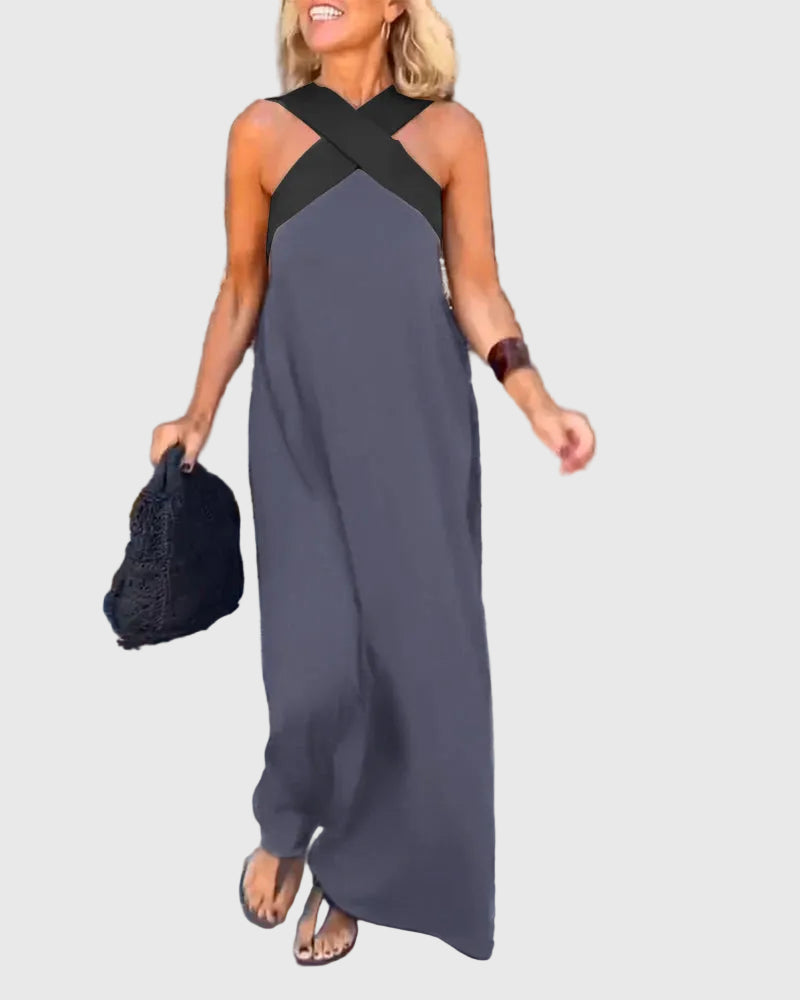 Elena | Elegancka zwiewna sukienka maxi - widok 13