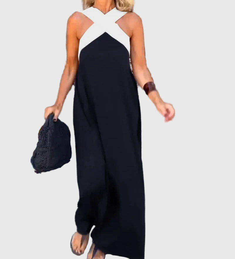 Elena | Elegancka zwiewna sukienka maxi - widok 6
