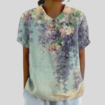 Top w kwiaty, elegancki komfort S | Iwona Warszawa