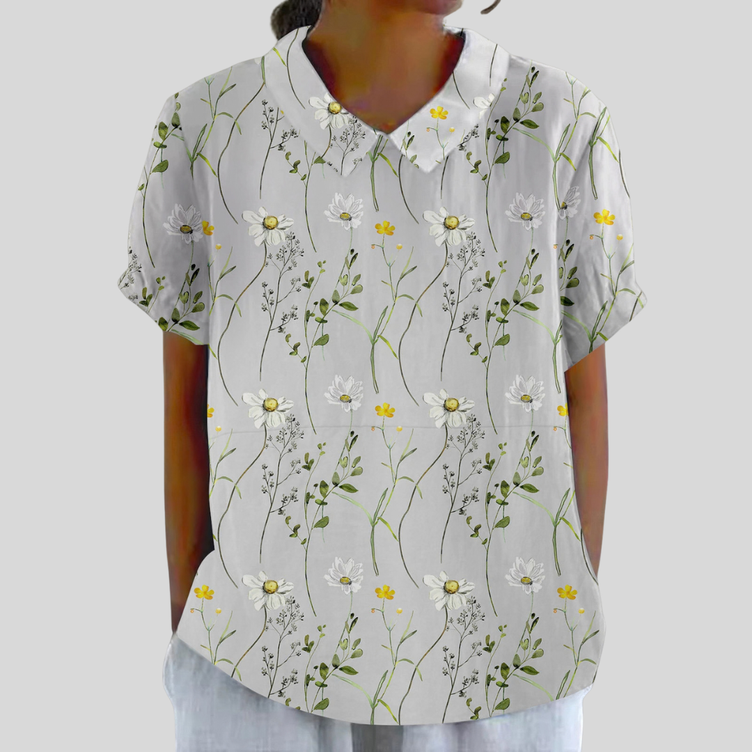 Top w kwiaty, elegancki komfort S | Iwona Warszawa