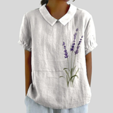 Top w kwiaty, elegancki komfort S | Iwona Warszawa