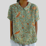 Top w kwiaty, elegancki komfort S | Iwona Warszawa
