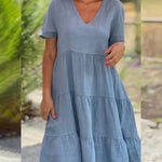 Bexley - Letnia sukienka casual z dekoltem V - widok 9