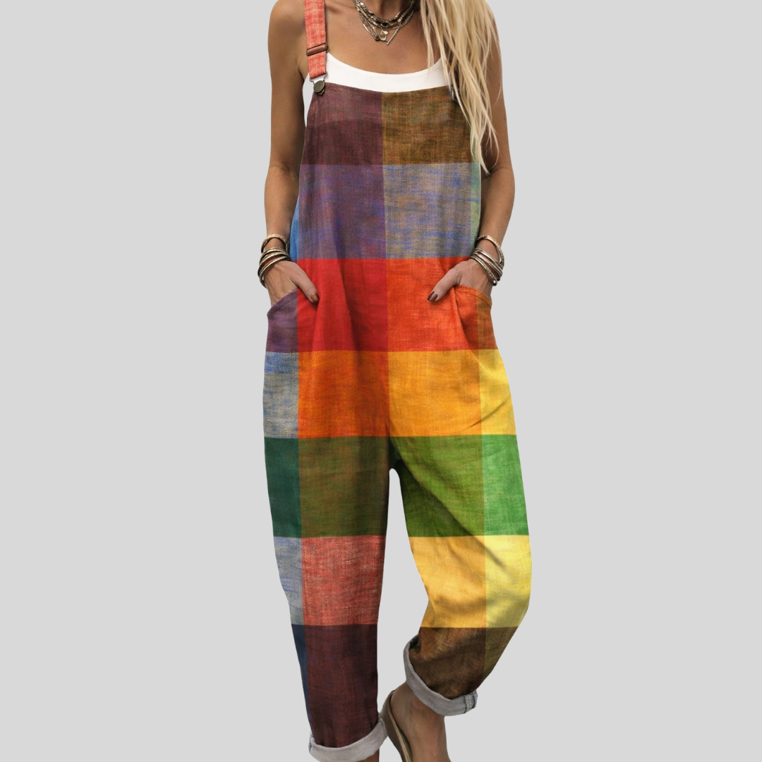 Kolorowe ogrodniczki w stylu patchwork | Iwona Warszawa