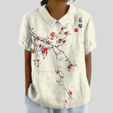 Top w kwiaty, elegancki komfort S | Iwona Warszawa