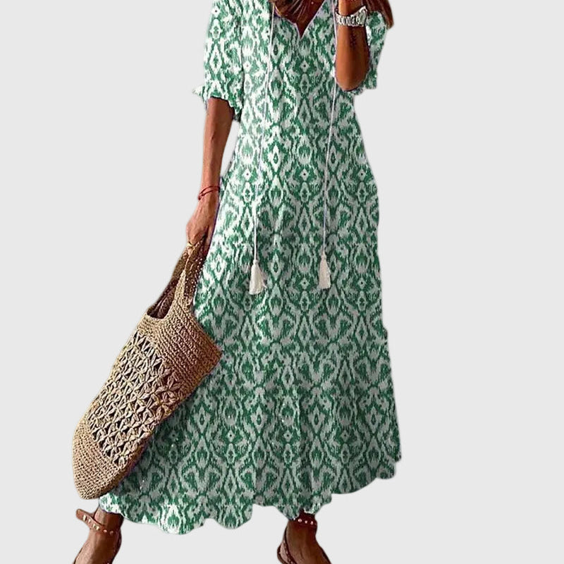 Amalia | Letnia sukienka maxi boho w stylu vintage - widok 2
