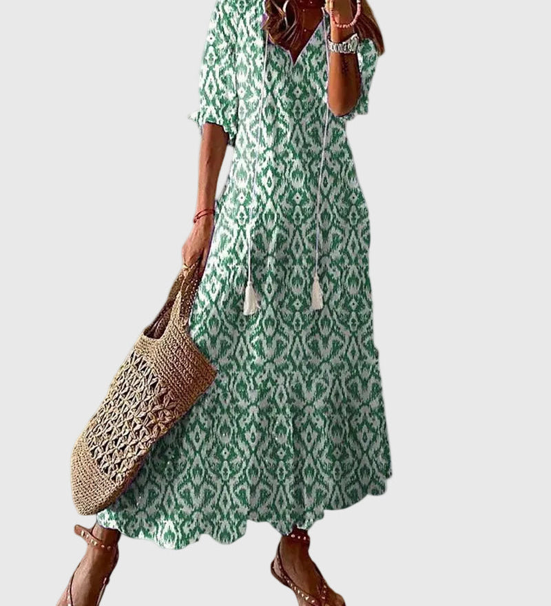 Amalia | Letnia sukienka maxi boho w stylu vintage - widok 2