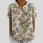 Top w kwiaty, elegancki komfort S | Iwona Warszawa