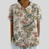 Top w kwiaty, elegancki komfort S | Iwona Warszawa