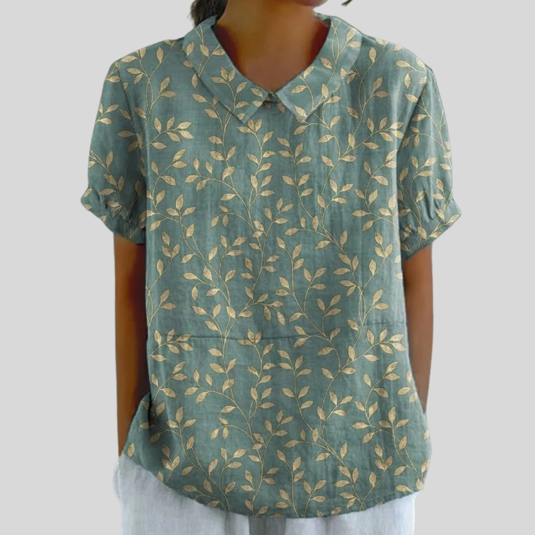Top w kwiaty, elegancki komfort S | Iwona Warszawa