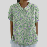 Top w kwiaty, elegancki komfort S | Iwona Warszawa