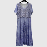 Indigo | Elegancka sukienka midi w kwiaty - widok 8