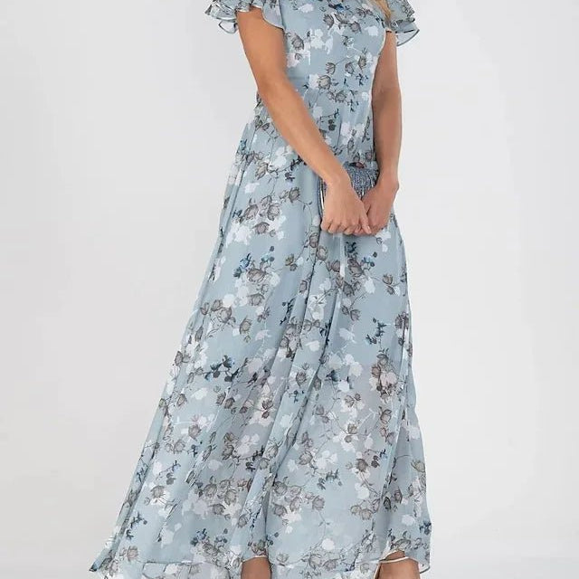 Blanka | Elegancka zwiewna sukienka wyszczuplająca sylwetkę - widok 3