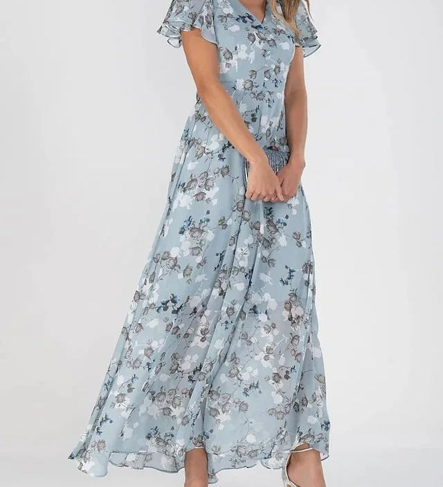 Zuri | Elegancka zwiewna sukienka wyszczuplająca sylwetkę - widok 3