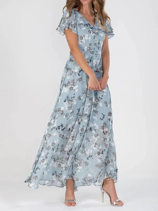 Zuri | Elegancka zwiewna sukienka wyszczuplająca sylwetkę - widok 3