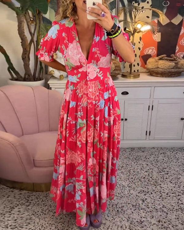 Floriana - Sukienka w żywe kwiaty - widok 5