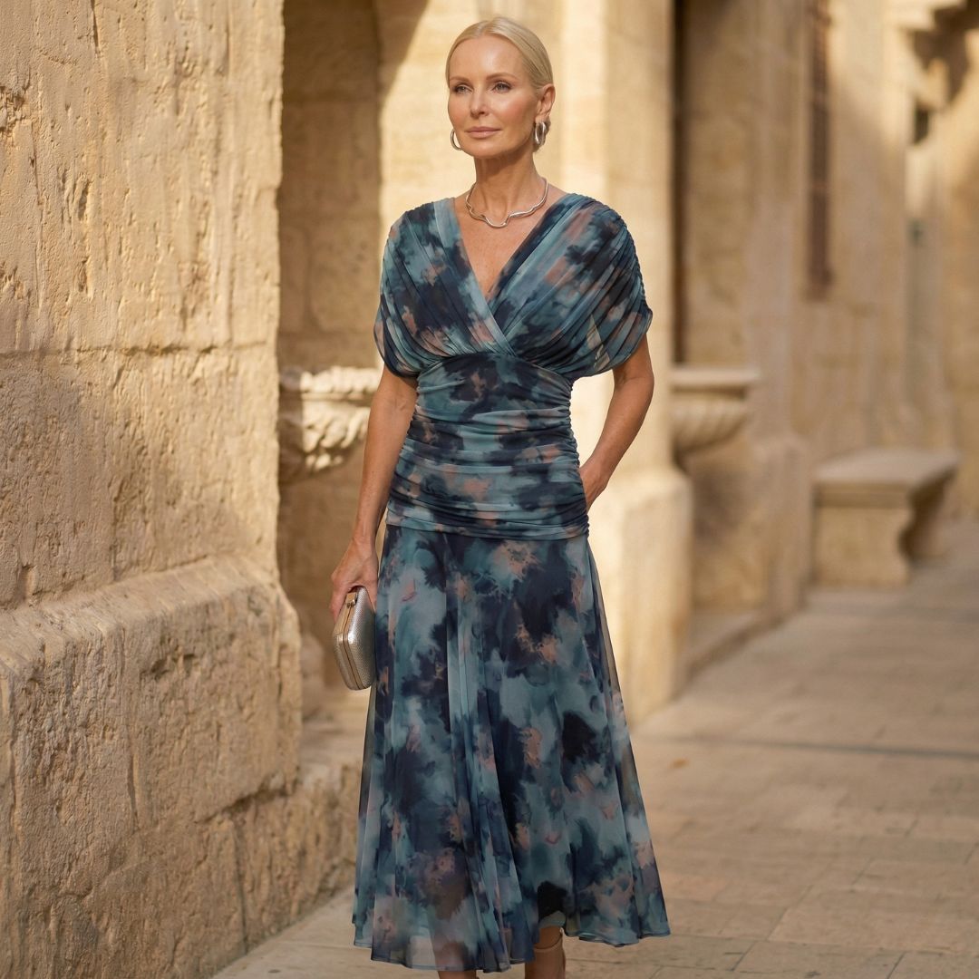 Luna | Elegancka niebieska sukienka | Iwona Warszawa