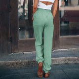 Kaeli - Eleganckie joggery ze sznurkiem - widok 13