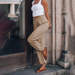 Kaeli - Eleganckie joggery ze sznurkiem - widok 7