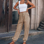 Kaeli - Eleganckie joggery ze sznurkiem - widok 5