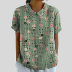 Top w kwiaty, elegancki komfort S | Iwona Warszawa