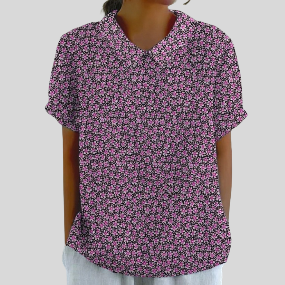 Top w kwiaty, elegancki komfort S | Iwona Warszawa