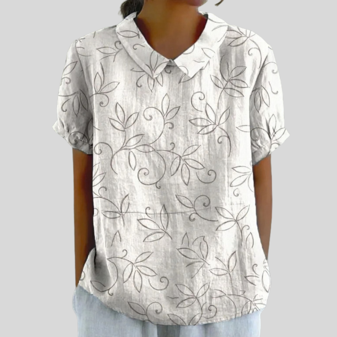 Top w kwiaty, elegancki komfort S | Iwona Warszawa