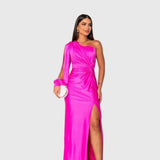 Melyssa | Elegancka zwiewna wieczorowa sukienka maxi - widok 11